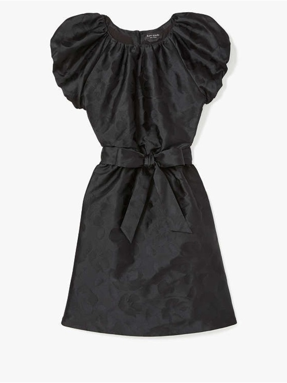 NWT Kate Spade Black Fall Poppies Taffeta Cocktail Dress XXS | Bow Waist